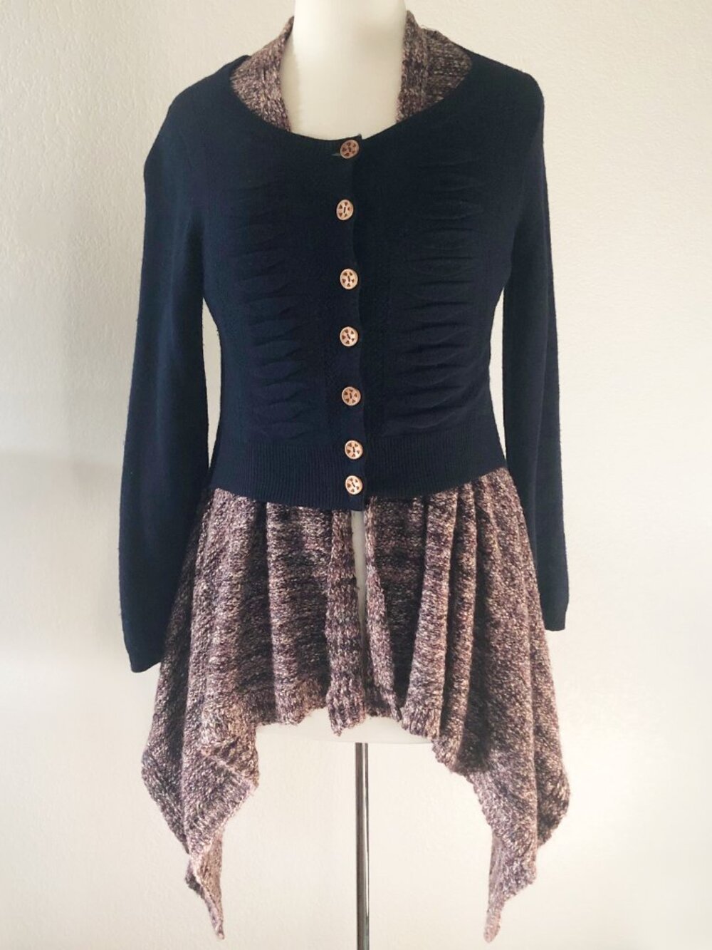 Anthropologie, Sleeping on Snow, Layered 2-in-1 Cardigan, Size M